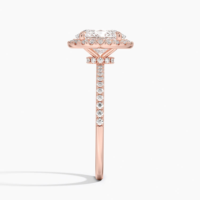 2.40 Karat Oval Halo Tasarım Tektaş Laboratuvar Pırlanta Yüzük 18k -Luxora - Bold Diamonds