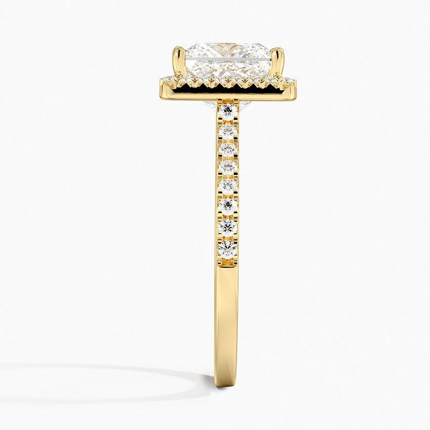 2.40 Karat Prenses Halo Tasarım Tektaş Laboratuvar Pırlanta Yüzük 18k -Astrala - Bold Diamonds