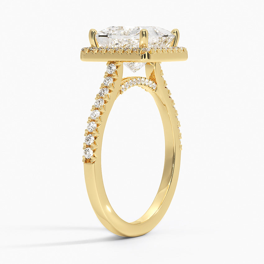 2.40 Karat Prenses Halo Tasarım Tektaş Laboratuvar Pırlanta Yüzük 18k -Astrala - Bold Diamonds