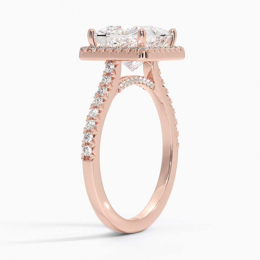 2.40 Karat Prenses Halo Tasarım Tektaş Laboratuvar Pırlanta Yüzük 18k -Astrala - Bold Diamonds