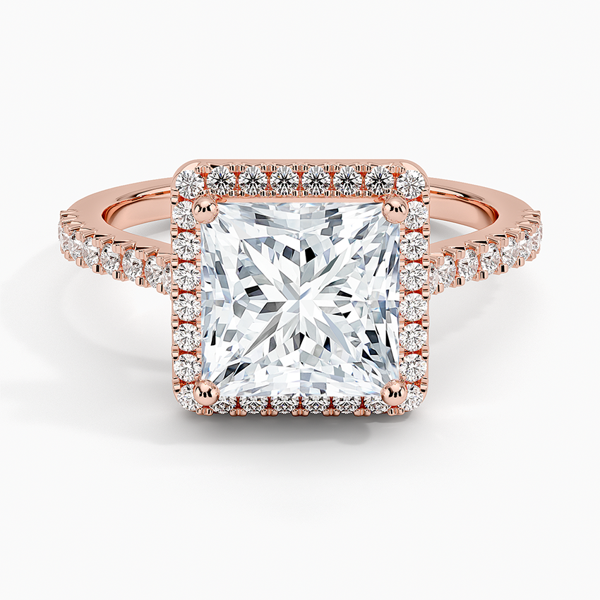 2.40 Karat Prenses Halo Tasarım Tektaş Laboratuvar Pırlanta Yüzük 18k -Astrala - Bold Diamonds