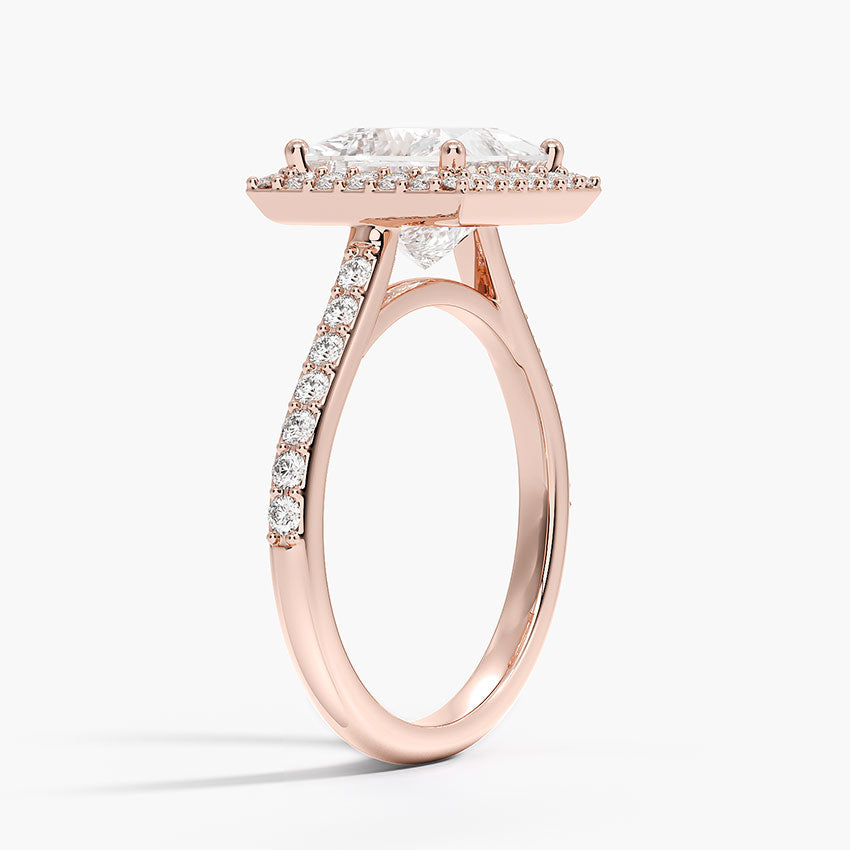 2,40 Karat Prenses Halo Tasarım Tektaş Laboratuvar Pırlanta Yüzük 18K -Bellora - Bold Diamonds