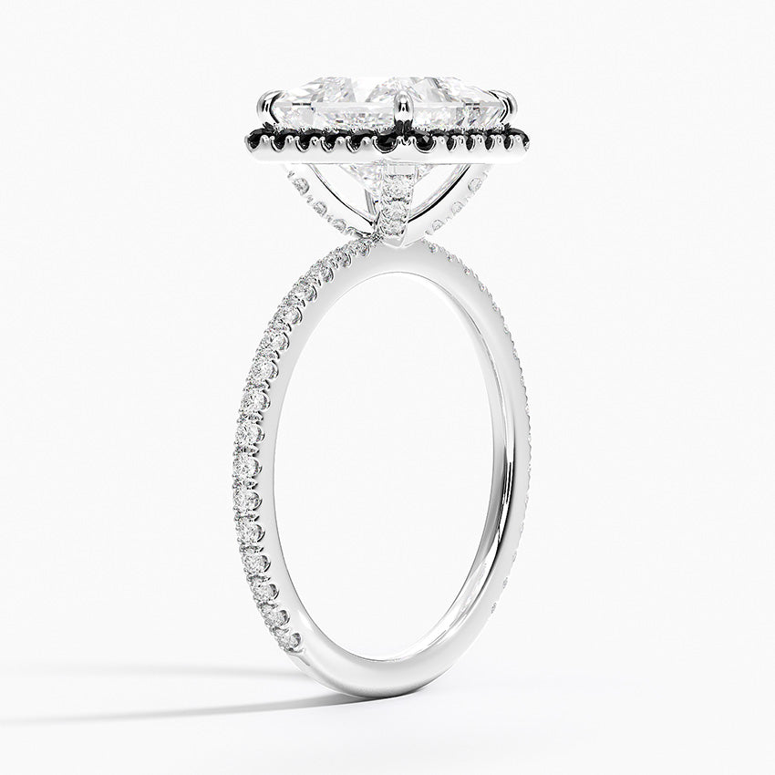 2.40 Karat Prenses Halo Tasarım Tektaş Laboratuvar Pırlanta Yüzük 18k -Halora - Bold Diamonds