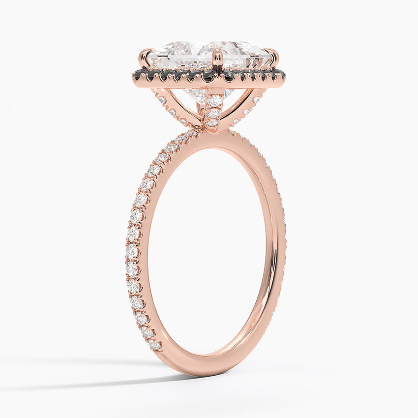 2.40 Karat Prenses Halo Tasarım Tektaş Laboratuvar Pırlanta Yüzük 18k -Halora - Bold Diamonds