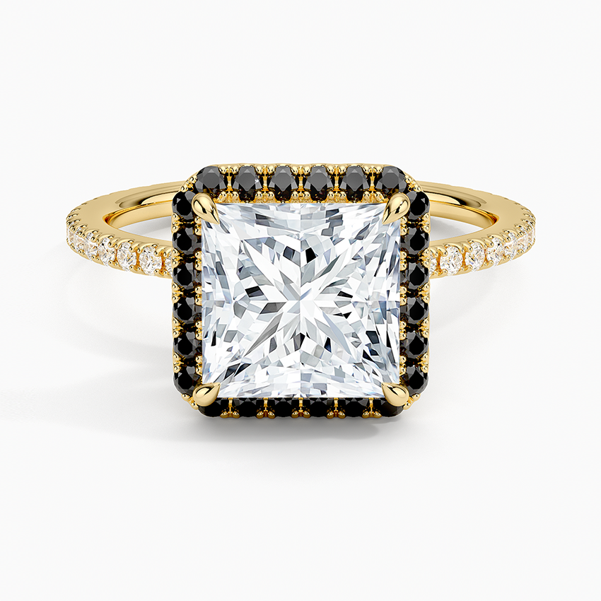2.40 Karat Prenses Halo Tasarım Tektaş Laboratuvar Pırlanta Yüzük 18k -Halora - Bold Diamonds
