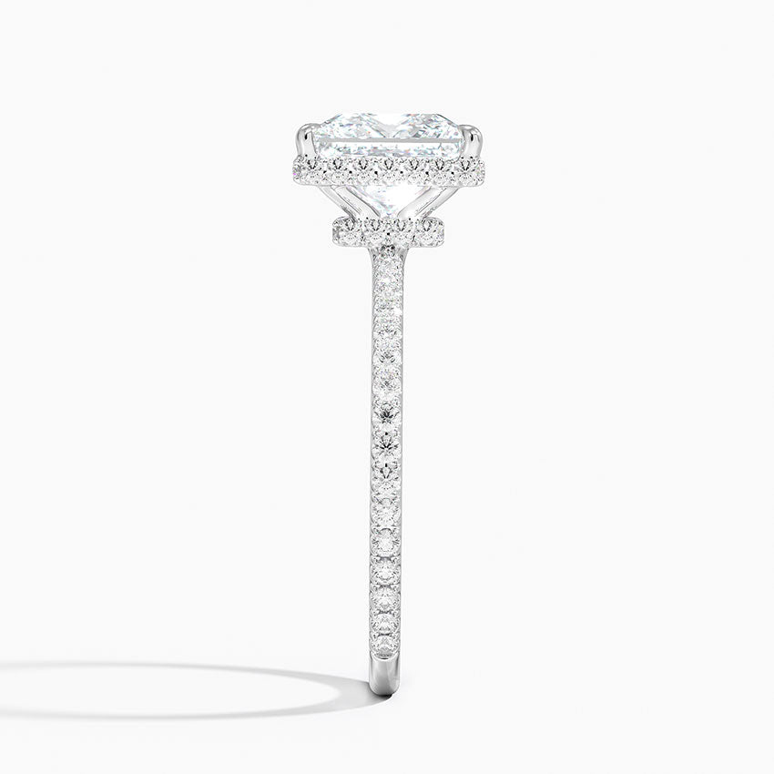2,40 Karat Prenses Halo Tasarım Tektaş Laboratuvar Pırlanta Yüzük 18K -Luminara - Bold Diamonds