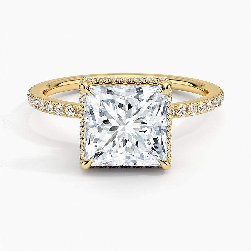 2,40 Karat Prenses Halo Tasarım Tektaş Laboratuvar Pırlanta Yüzük 18K -Luminara - Bold Diamonds