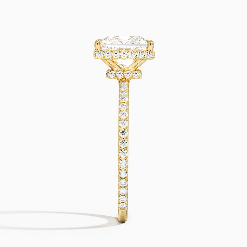 2,40 Karat Prenses Halo Tasarım Tektaş Laboratuvar Pırlanta Yüzük 18K -Luminara - Bold Diamonds