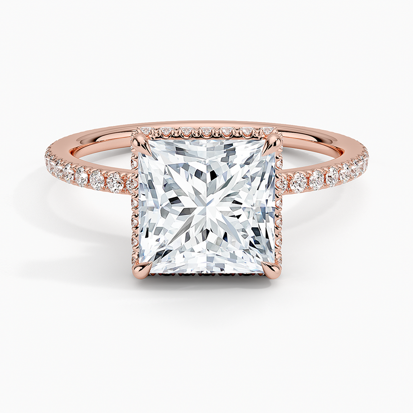 2,40 Karat Prenses Halo Tasarım Tektaş Laboratuvar Pırlanta Yüzük 18K -Luminara - Bold Diamonds