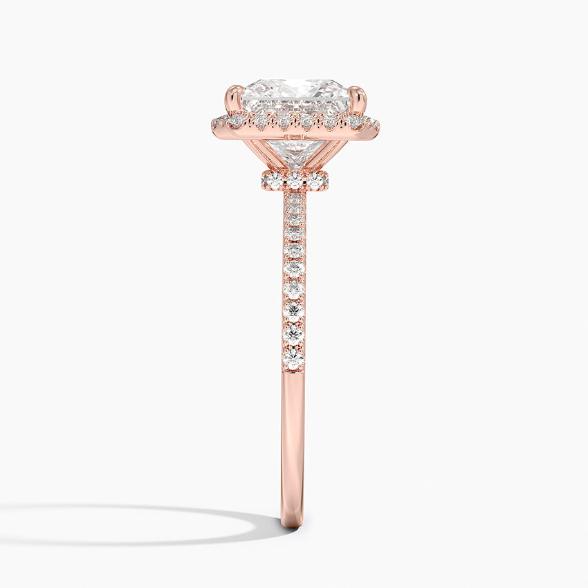 2.40 Karat Prenses Halo Tasarım Tektaş Laboratuvar Pırlanta Yüzük 18k -Luxora - Bold Diamonds