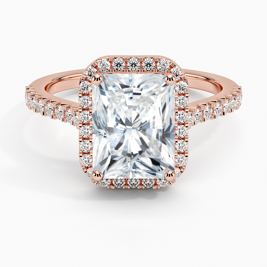 2.40 Karat Radiant Halo Tasarım Tektaş Laboratuvar Pırlanta Yüzük 18k -Astrala - Bold Diamonds
