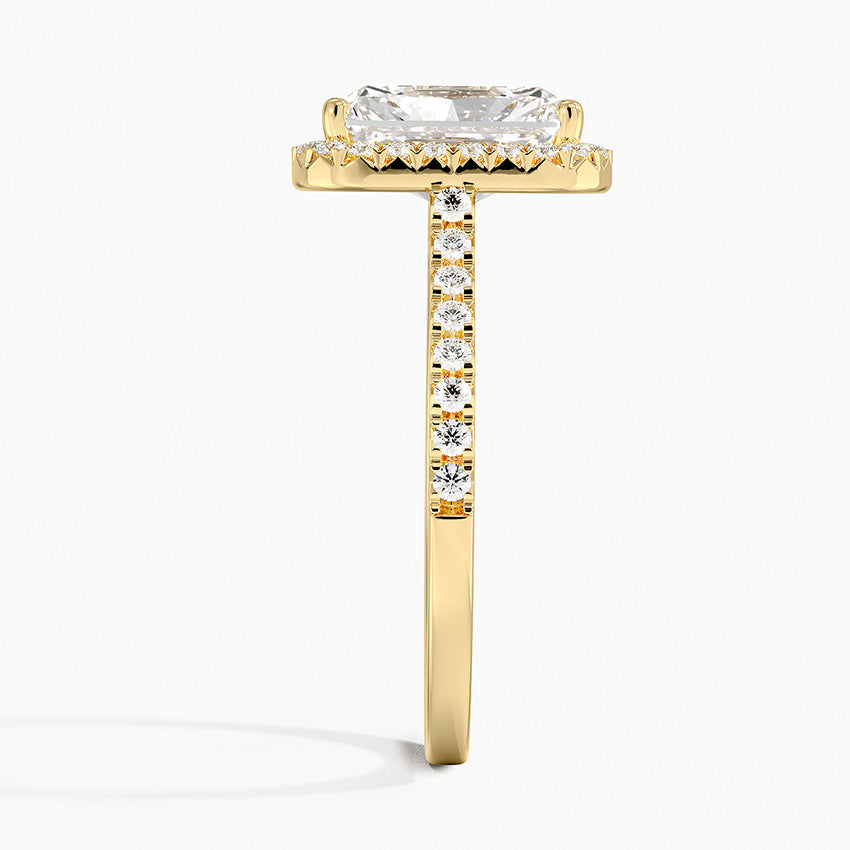 2.40 Karat Radiant Halo Tasarım Tektaş Laboratuvar Pırlanta Yüzük 18k -Astrala - Bold Diamonds