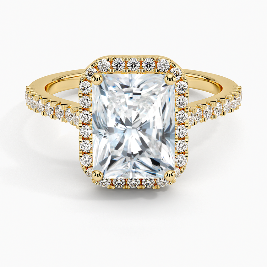 2.40 Karat Radiant Halo Tasarım Tektaş Laboratuvar Pırlanta Yüzük 18k -Astrala - Bold Diamonds