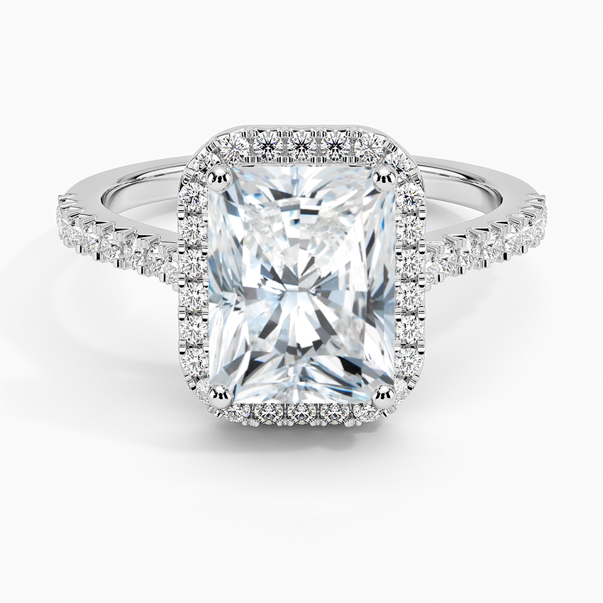 2.40 Karat Radiant Halo Tasarım Tektaş Laboratuvar Pırlanta Yüzük 18k -Astrala - Bold Diamonds
