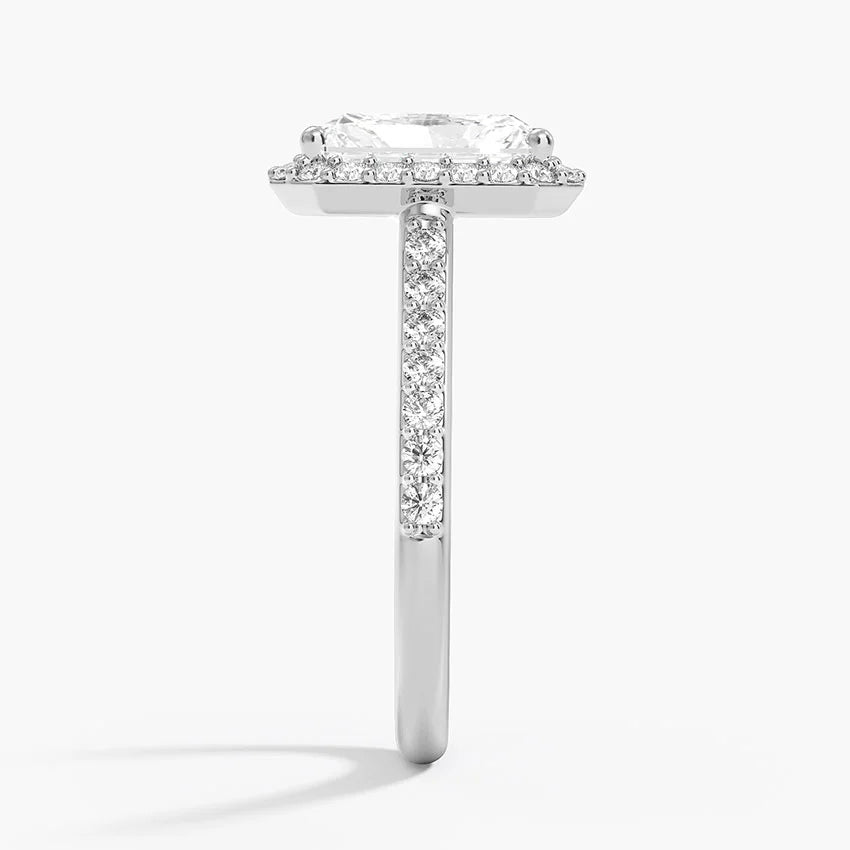 2,40 Karat Radiant Halo Tasarım Tektaş Laboratuvar Pırlanta Yüzük 18K -Bellora - Bold Diamonds
