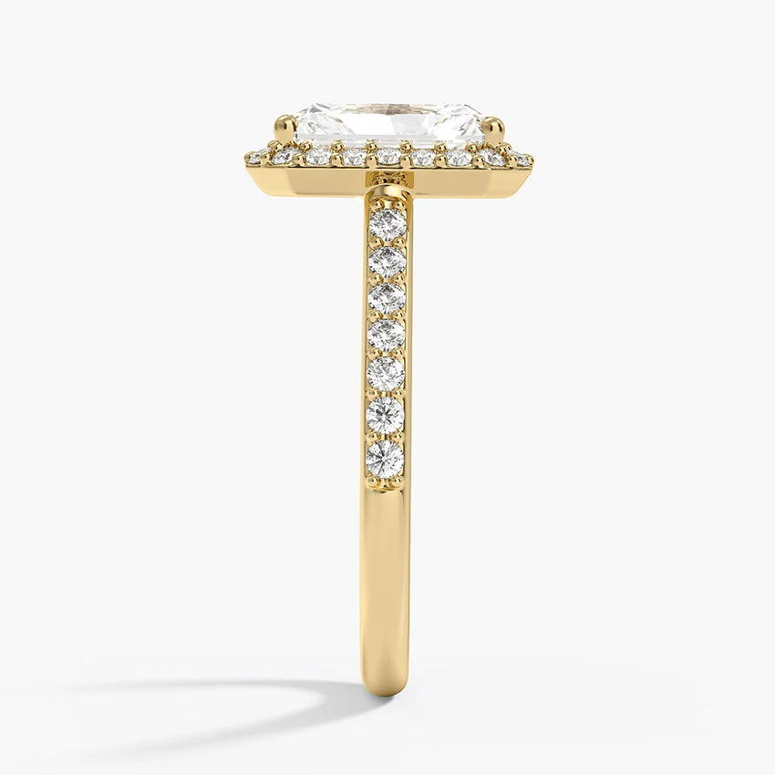 2,40 Karat Radiant Halo Tasarım Tektaş Laboratuvar Pırlanta Yüzük 18K -Bellora - Bold Diamonds