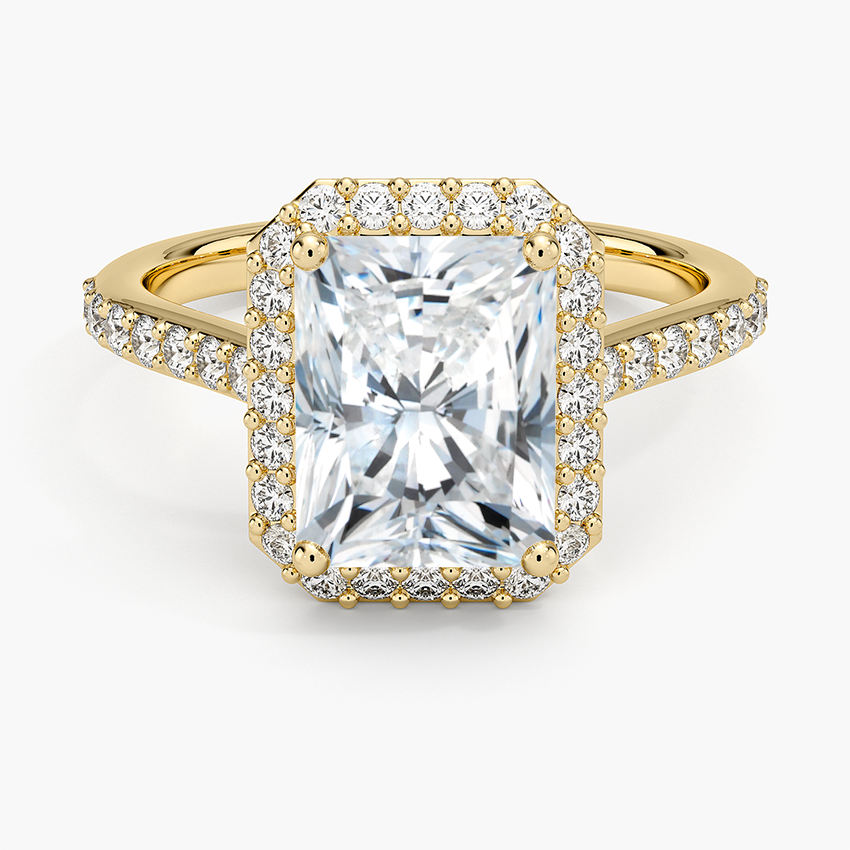 2,40 Karat Radiant Halo Tasarım Tektaş Laboratuvar Pırlanta Yüzük 18K -Bellora - Bold Diamonds