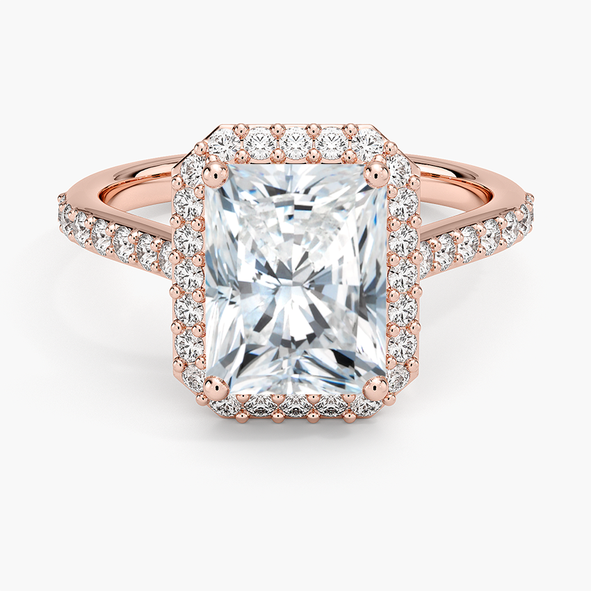 2,40 Karat Radiant Halo Tasarım Tektaş Laboratuvar Pırlanta Yüzük 18K -Bellora - Bold Diamonds