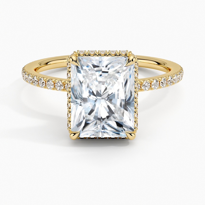 2,40 Karat Radiant Halo Tasarım Tektaş Laboratuvar Pırlanta Yüzük 18K -Luminara - Bold Diamonds