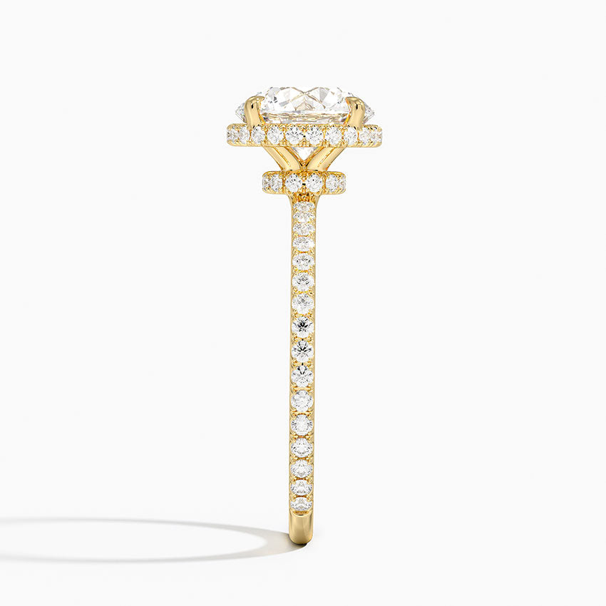 2,40 Karat Radiant Halo Tasarım Tektaş Laboratuvar Pırlanta Yüzük 18K -Luminara - Bold Diamonds