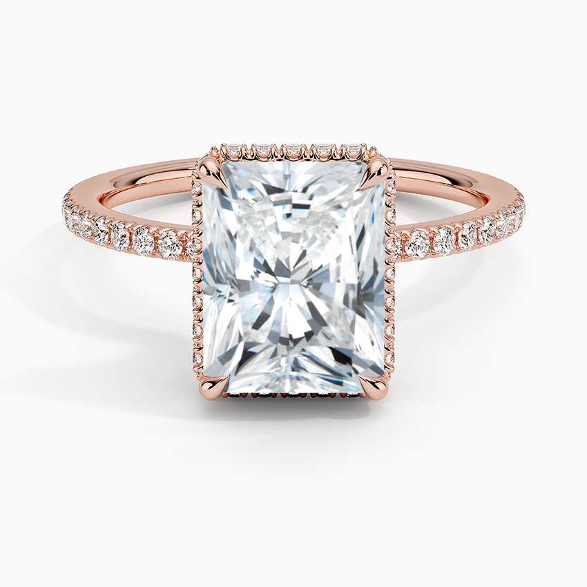 2,40 Karat Radiant Halo Tasarım Tektaş Laboratuvar Pırlanta Yüzük 18K -Luminara - Bold Diamonds