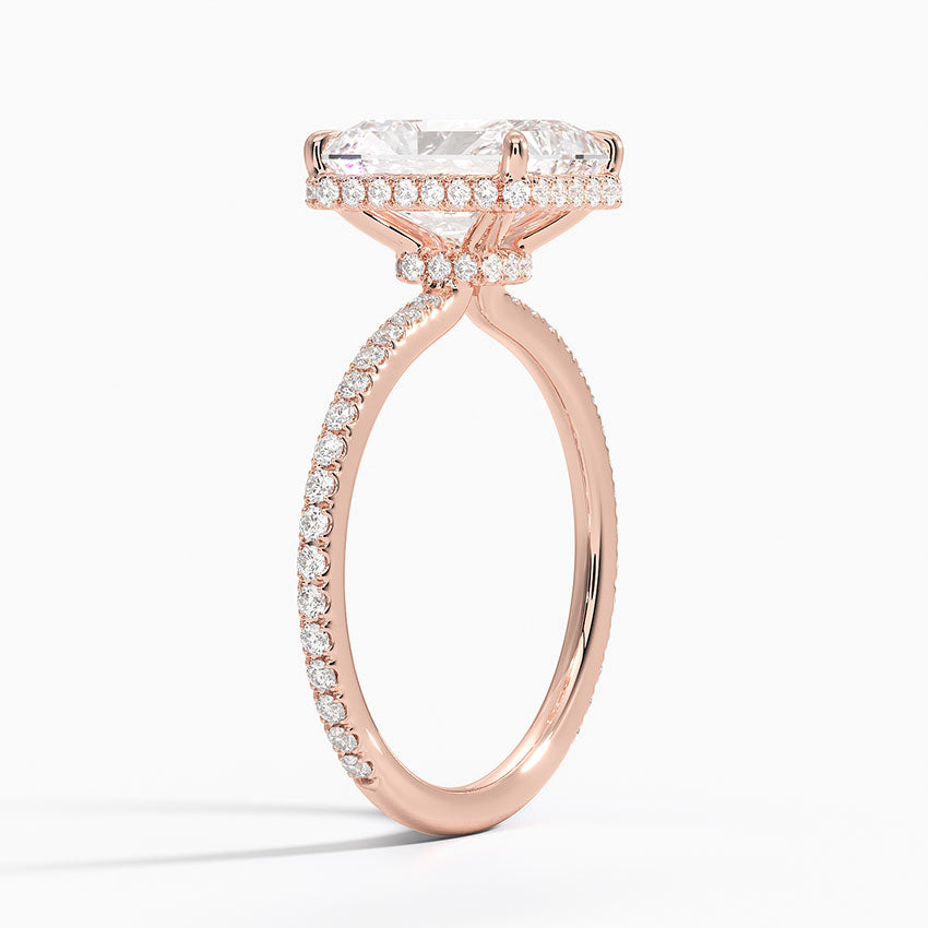 2,40 Karat Radiant Halo Tasarım Tektaş Laboratuvar Pırlanta Yüzük 18K -Luminara - Bold Diamonds