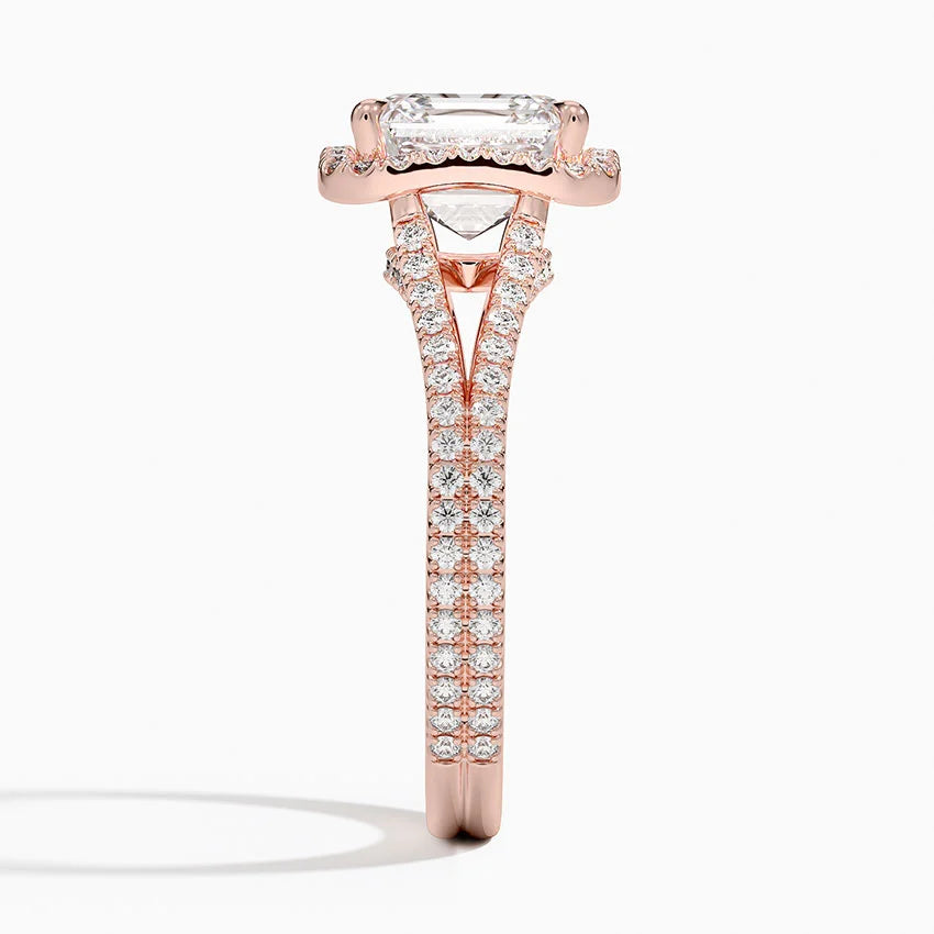 2,50 Karat Asscher Halo Tasarım Tektaş Laboratuvar Pırlanta Yüzük 18K - Aurelia - Bold Diamonds