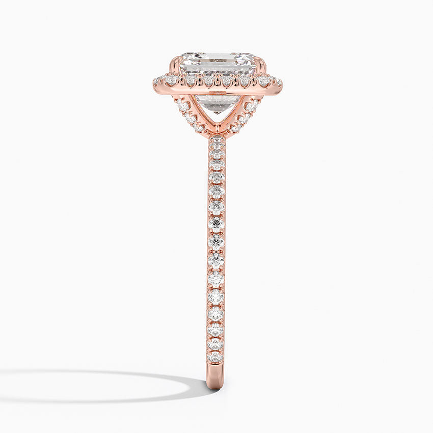 2,50 Karat Asscher Halo Tasarım Tektaş Laboratuvar Pırlanta Yüzük 18K - Celestia - Bold Diamonds