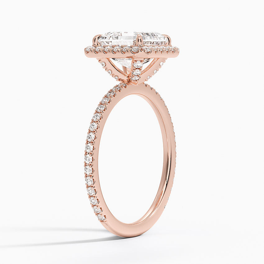 2,50 Karat Asscher Halo Tasarım Tektaş Laboratuvar Pırlanta Yüzük 18K - Celestia - Bold Diamonds