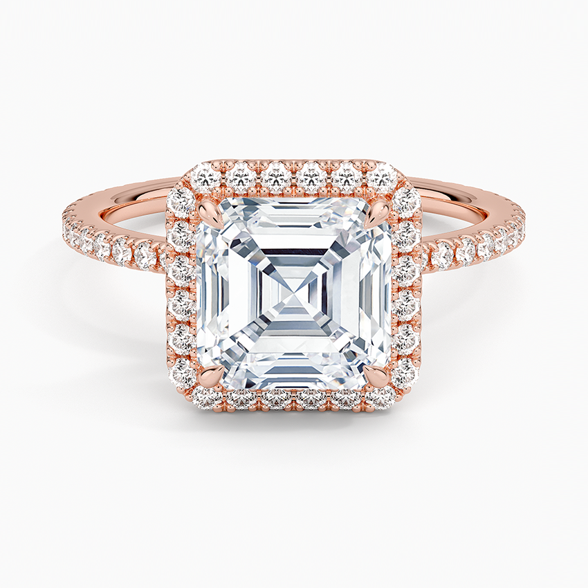2,50 Karat Asscher Halo Tasarım Tektaş Laboratuvar Pırlanta Yüzük 18K - Celestia - Bold Diamonds