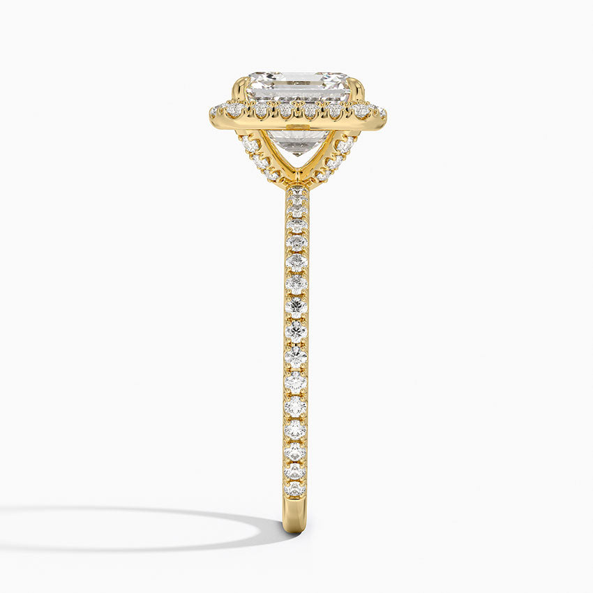 2,50 Karat Asscher Halo Tasarım Tektaş Laboratuvar Pırlanta Yüzük 18K - Celestia - Bold Diamonds