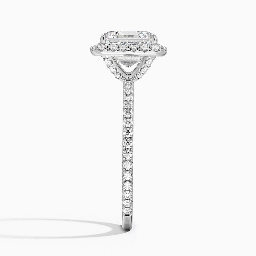 2,50 Karat Asscher Halo Tasarım Tektaş Laboratuvar Pırlanta Yüzük 18K - Celestia - Bold Diamonds