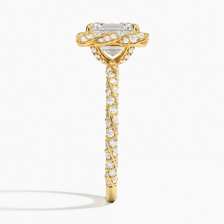 2.50 Karat Asscher Halo Tasarım Tektaş Laboratuvar Pırlanta Yüzük 18k -Elyra - Bold Diamonds
