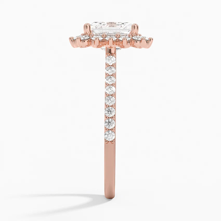 2,50 Karat Asscher Halo Tasarım Tektaş Laboratuvar Pırlanta Yüzük 18K -Seraphina - Bold Diamonds