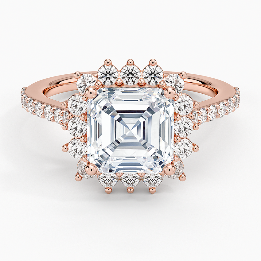 2,50 Karat Asscher Halo Tasarım Tektaş Laboratuvar Pırlanta Yüzük 18K -Seraphina - Bold Diamonds