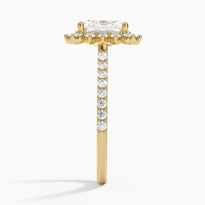 2,50 Karat Asscher Halo Tasarım Tektaş Laboratuvar Pırlanta Yüzük 18K -Seraphina - Bold Diamonds