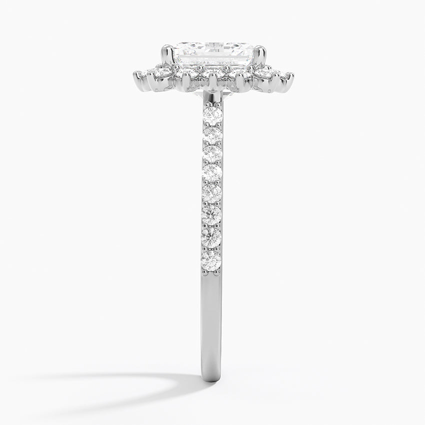 2,50 Karat Asscher Halo Tasarım Tektaş Laboratuvar Pırlanta Yüzük 18K -Seraphina - Bold Diamonds