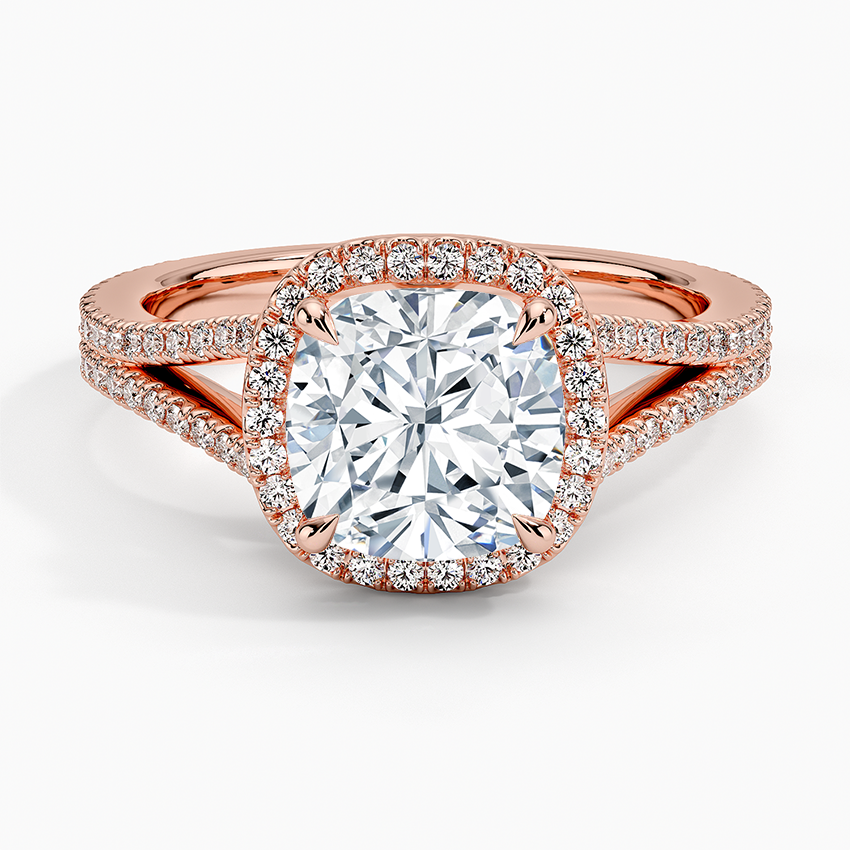2,50 Karat Cushion Halo Tasarım Tektaş Laboratuvar Pırlanta Yüzük 18K - Aurelia - Bold Diamonds
