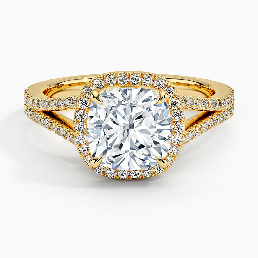 2,50 Karat Cushion Halo Tasarım Tektaş Laboratuvar Pırlanta Yüzük 18K - Aurelia - Bold Diamonds