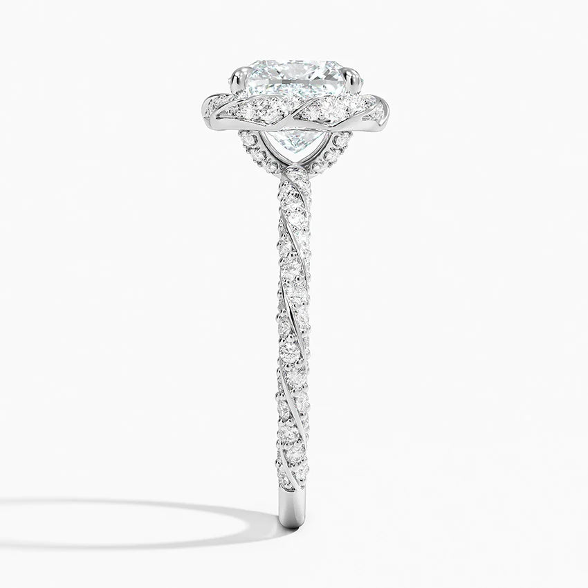 2.50 Karat Cushion Halo Tasarım Tektaş Laboratuvar Pırlanta Yüzük 18k -Elyra - Bold Diamonds