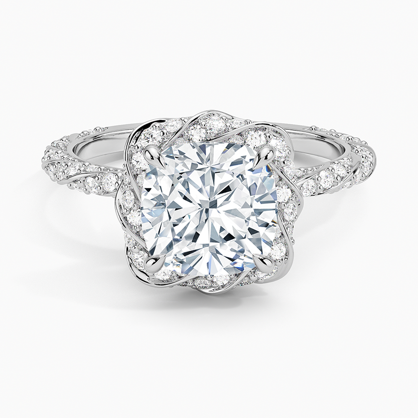 2.50 Karat Cushion Halo Tasarım Tektaş Laboratuvar Pırlanta Yüzük 18k -Elyra - Bold Diamonds