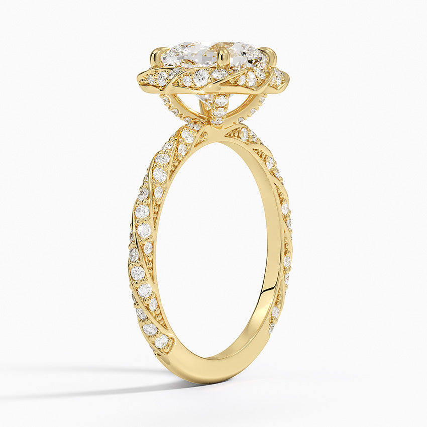 2.50 Karat Cushion Halo Tasarım Tektaş Laboratuvar Pırlanta Yüzük 18k -Elyra - Bold Diamonds