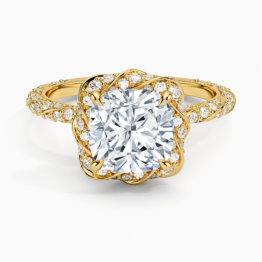 2.50 Karat Cushion Halo Tasarım Tektaş Laboratuvar Pırlanta Yüzük 18k -Elyra - Bold Diamonds