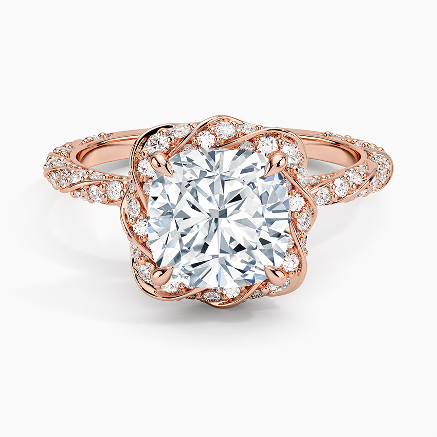 2.50 Karat Cushion Halo Tasarım Tektaş Laboratuvar Pırlanta Yüzük 18k -Elyra - Bold Diamonds