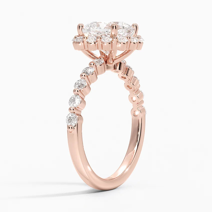 2.50 Karat Cushion Halo Tasarım Tektaş Laboratuvar Pırlanta Yüzük 18K -Mirara - Bold Diamonds
