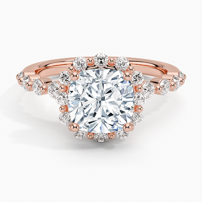 2.50 Karat Cushion Halo Tasarım Tektaş Laboratuvar Pırlanta Yüzük 18K -Mirara - Bold Diamonds