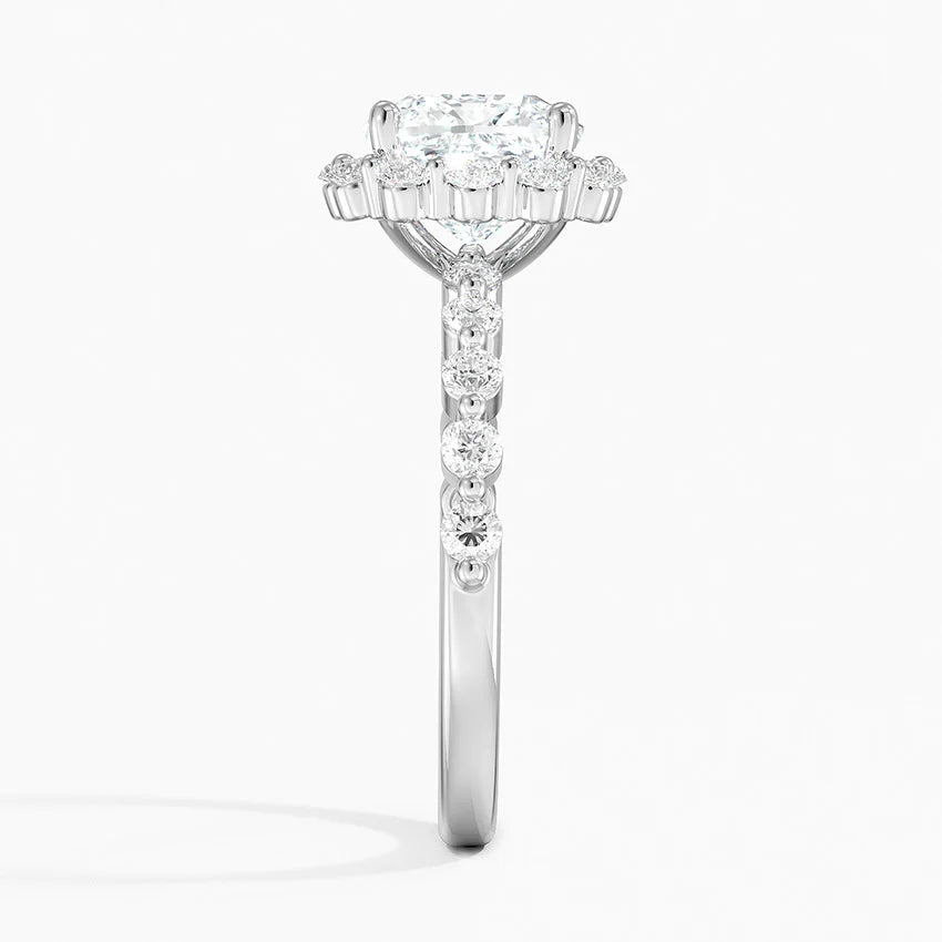 2.50 Karat Cushion Halo Tasarım Tektaş Laboratuvar Pırlanta Yüzük 18K -Mirara - Bold Diamonds