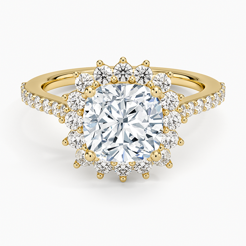 2,50 Karat Cushion Halo Tasarım Tektaş Laboratuvar Pırlanta Yüzük 18K -Seraphina - Bold Diamonds