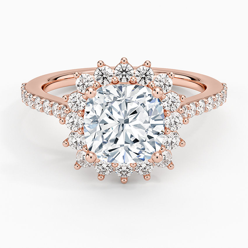 2,50 Karat Cushion Halo Tasarım Tektaş Laboratuvar Pırlanta Yüzük 18K -Seraphina - Bold Diamonds