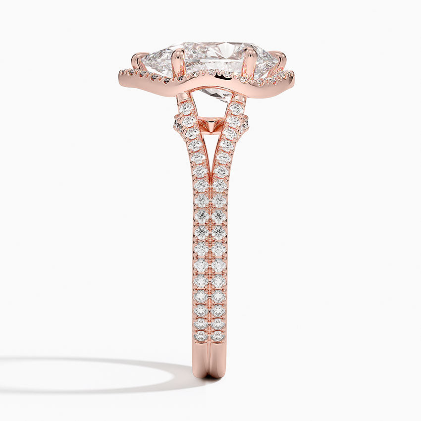 2,50 Karat Damla Halo Tasarım Tektaş Laboratuvar Pırlanta Yüzük 18K - Aurelia - Bold Diamonds